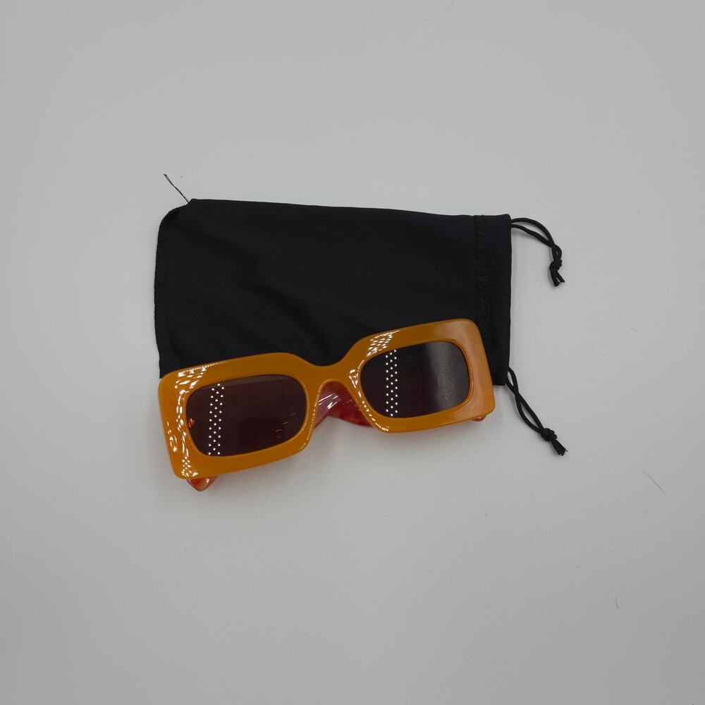 & Other Stories Orange Rectangular Thick Sunglass… - image 1